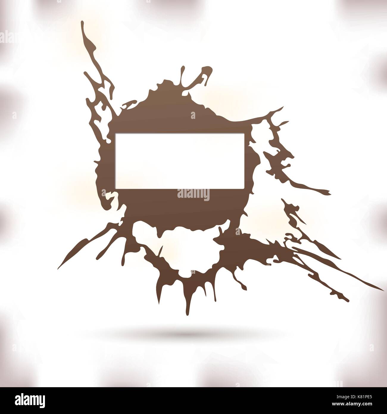 Brown aquarelle, une tache d'encre, splash, drop frame avec l'ombre. Illustration de Vecteur