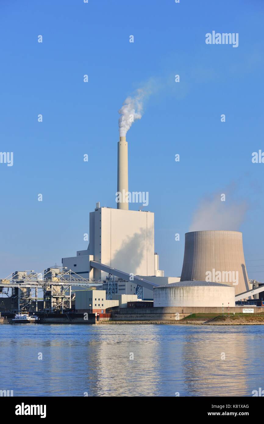 Centrale à charbon, EnBW, Karlsruhe, Bade-Wurtemberg, Allemagne Banque D'Images