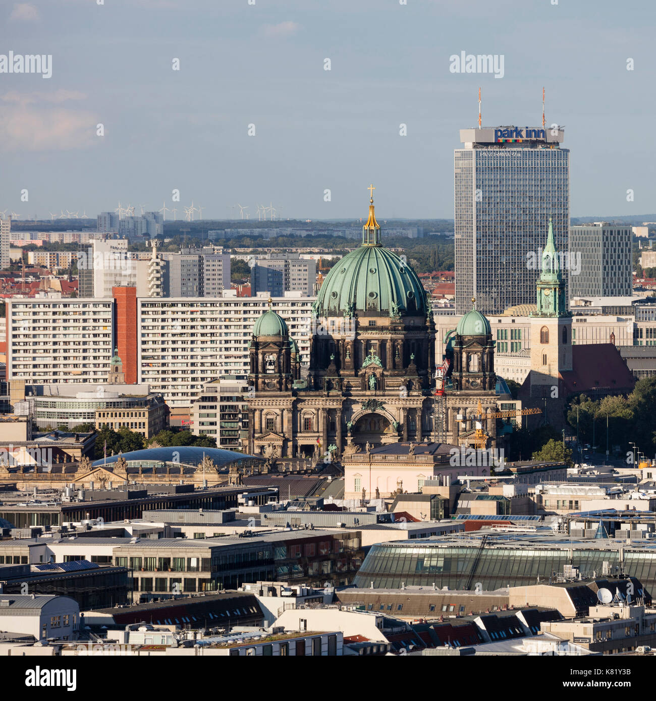 La cathédrale de Berlin, vue sur la ville en direction est, vue depuis la tour kollhoff, Berlin, Allemagne Banque D'Images