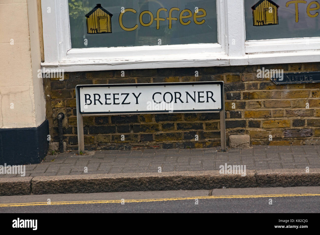 Un peu strre sign in Sandwich, Kent, Angleterre Banque D'Images