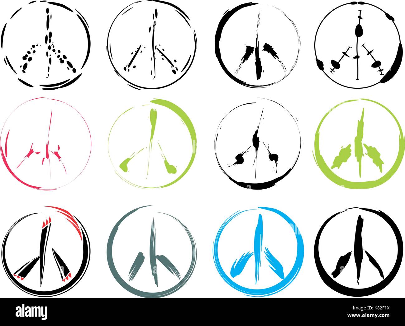 Les signes de paix collection Illustration de Vecteur