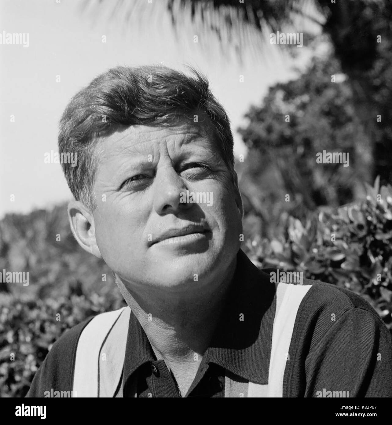 Portrait du président des États-Unis John F. Kennedy à Palm Beach, en Floride, le 7 janvier 1963. Banque D'Images