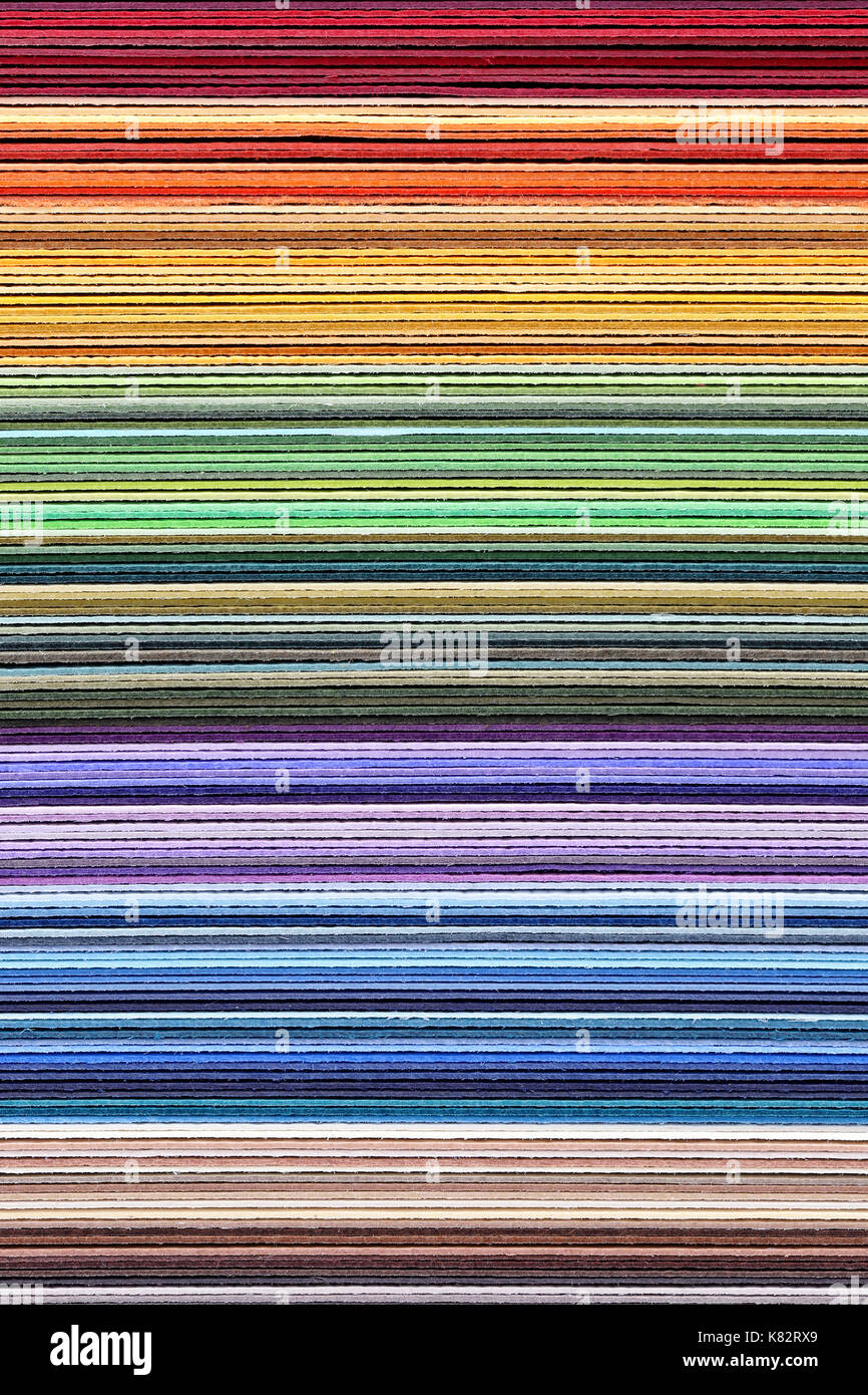 Papier coloré - variation du papier de couleur différente - échantillons de couleur Banque D'Images