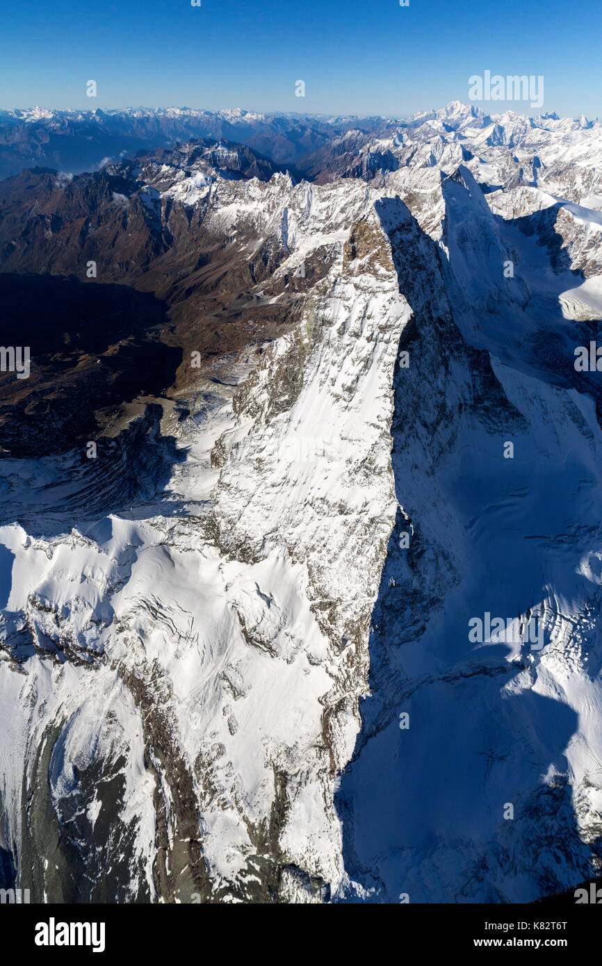 Vue aérienne de Matterhorn, Valais, Suisse Banque D'Images