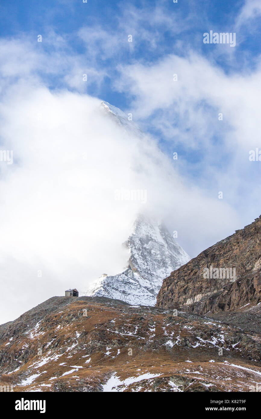 Nuages sur Matterhorn, Valais, Suisse Banque D'Images