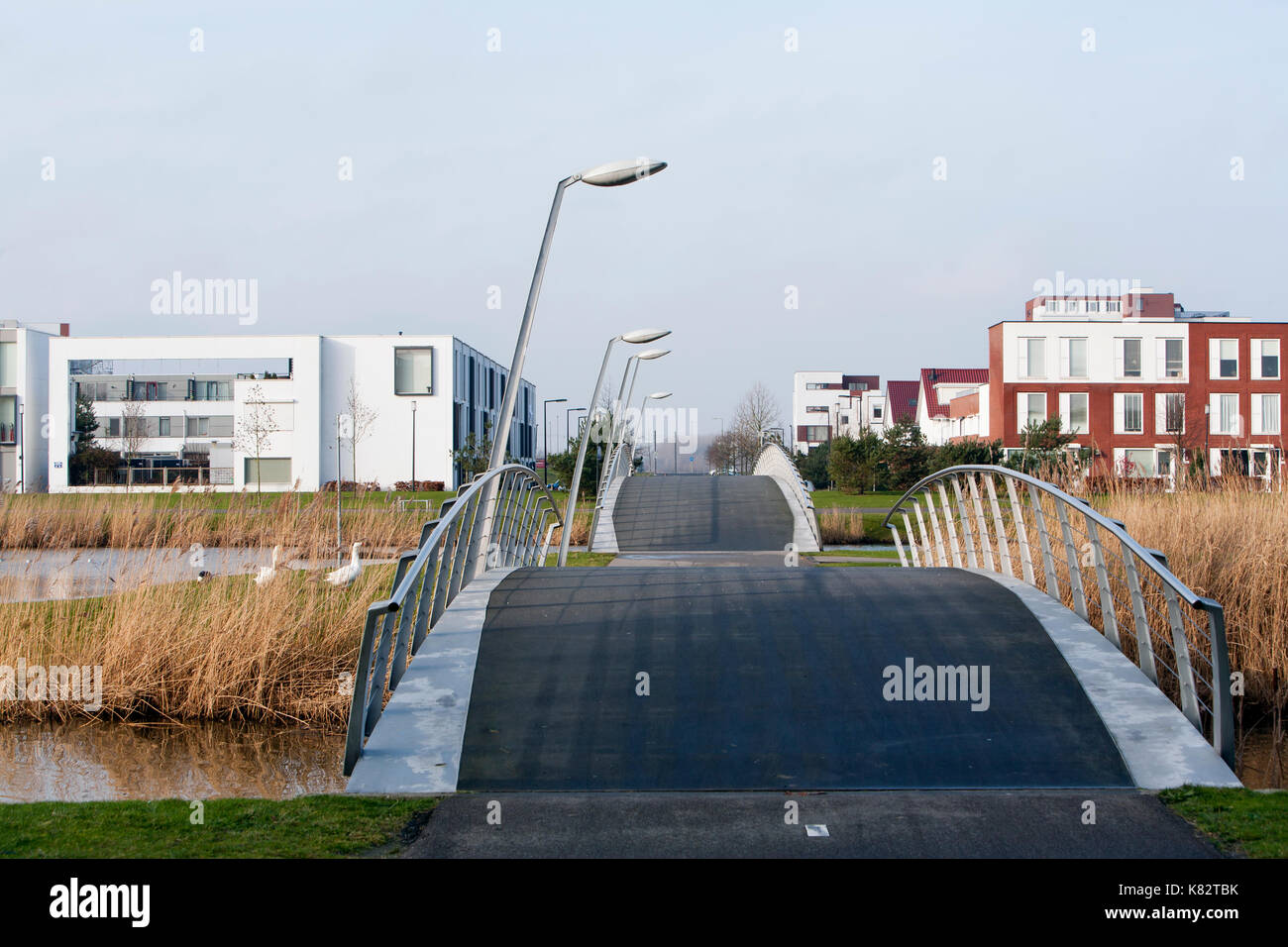 Nouveau quartier de Nesselande Rotterdam aux Pays-Bas Banque D'Images