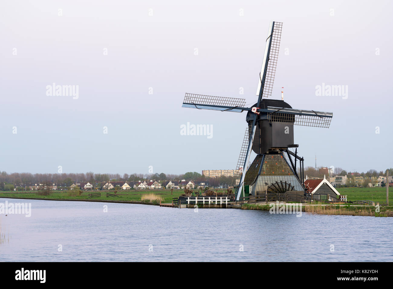 Moulin, Kinderdijk, Site du patrimoine mondial de l'Europe, Pays-Bas, Kinderdijk, UNESCO World Heritage Site, Pays-Bas, Europe Banque D'Images
