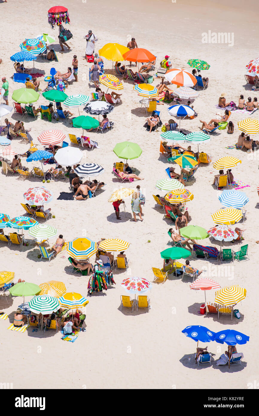 La plage d'Ipanema, Rio de Janeiro, Brésil, Amérique du Sud Banque D'Images