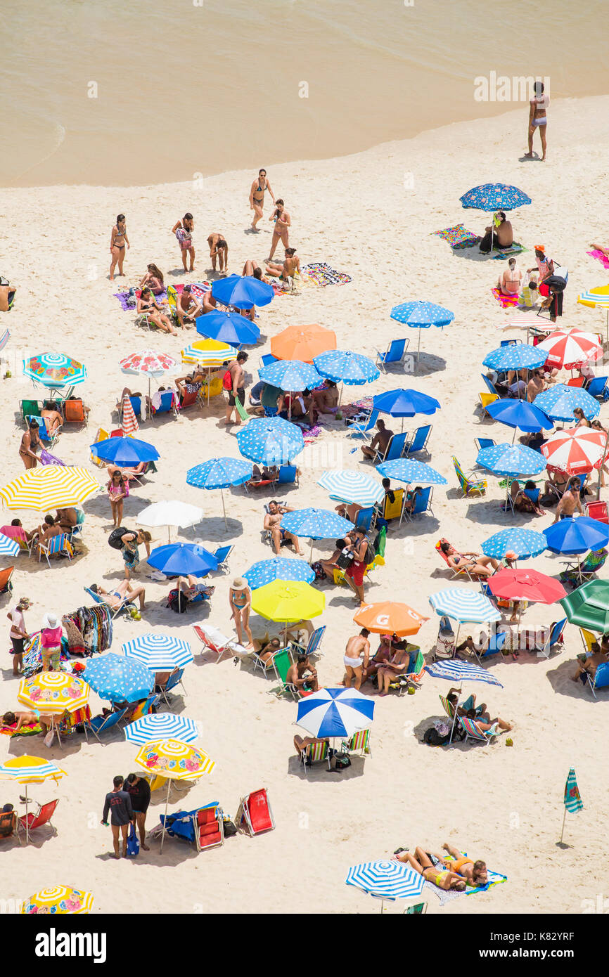 La plage d'Ipanema, Rio de Janeiro, Brésil, Amérique du Sud Banque D'Images