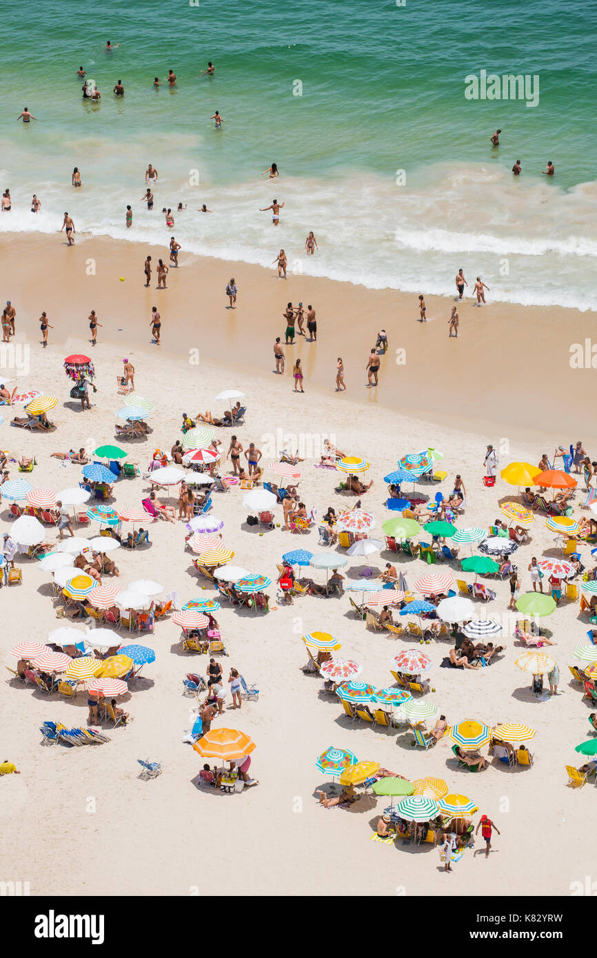 La plage d'Ipanema, Rio de Janeiro, Brésil, Amérique du Sud Banque D'Images