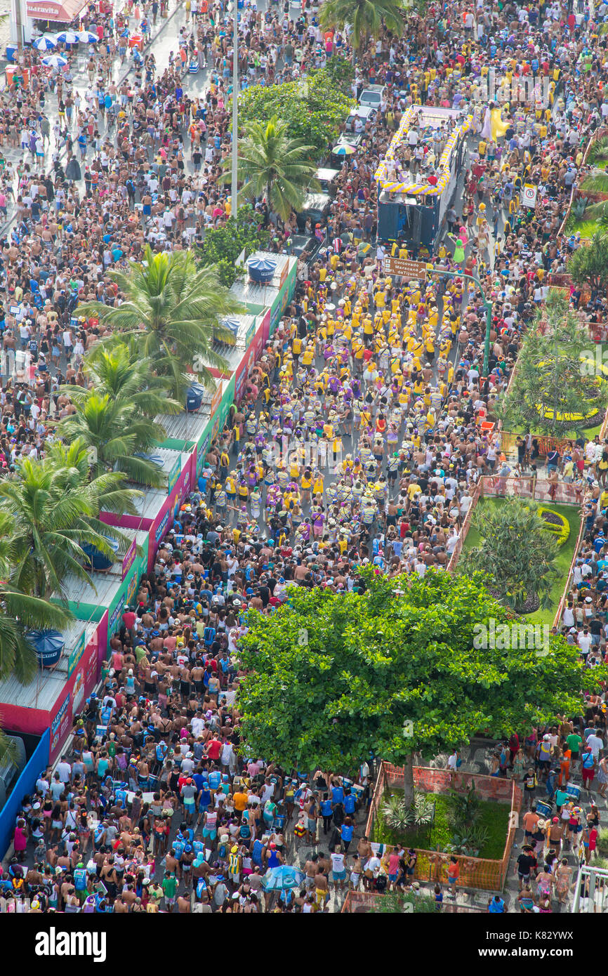 La plage d'Ipanema, carnaval de rue, Rio de Janeiro, Brésil, Amérique du Sud Banque D'Images