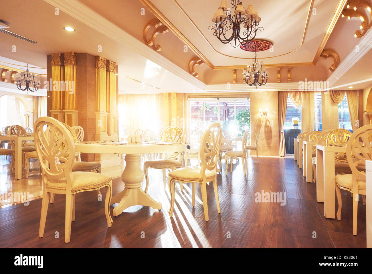 Neuf et propre restaurant de luxe dans un style européen. amara dolce vita luxury hotel. resort. tekirova-kemer Banque D'Images