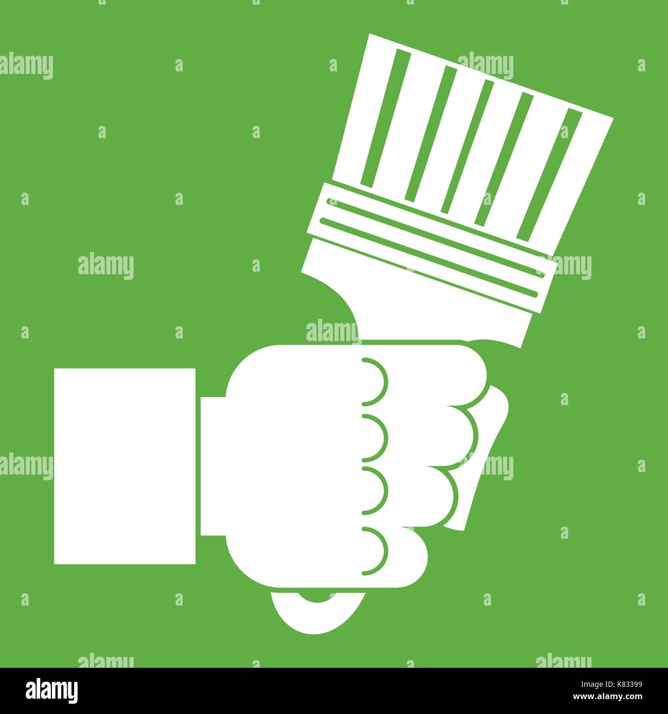 Main tenant une pince avec poignées vert icône Illustration de Vecteur