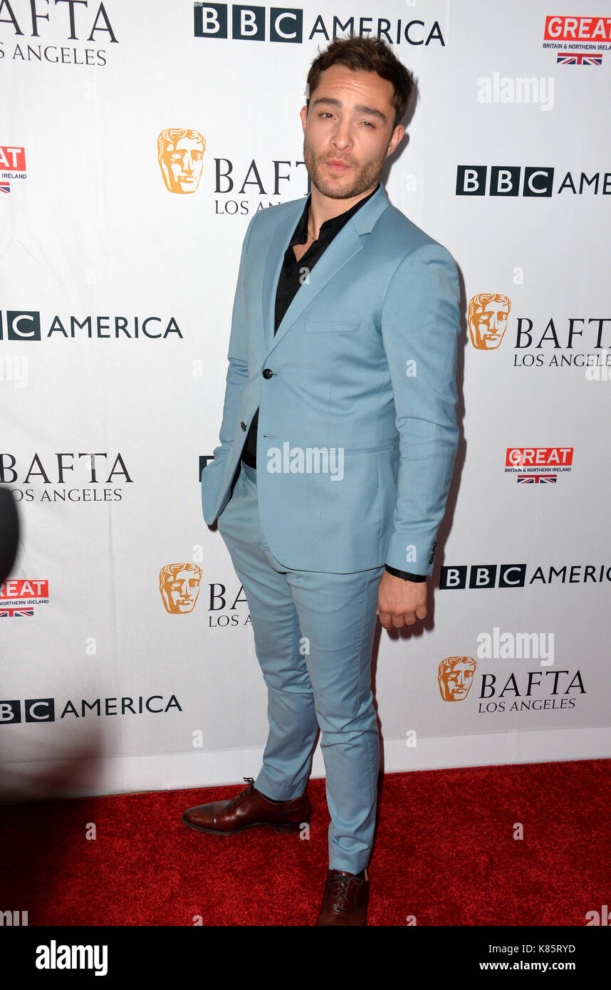 Los Angeles, USA. 16 sep, 2017. Ed Westwick au bafta los angeles bbc america tv tea party 2017 au Beverly Hilton Hotel, Beverly Hills, Photo : Sarah Stewart crédit : Sarah Stewart/Alamy live news Banque D'Images