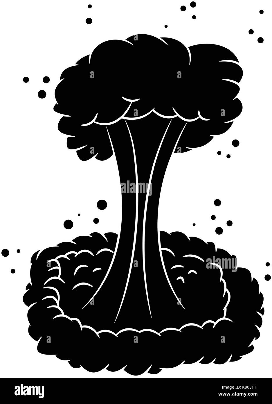 Mushroom cloud, explosion nucléaire silhouette, symbole vecteur icône concevoir. Belle illustration isolé sur fond blanc Illustration de Vecteur