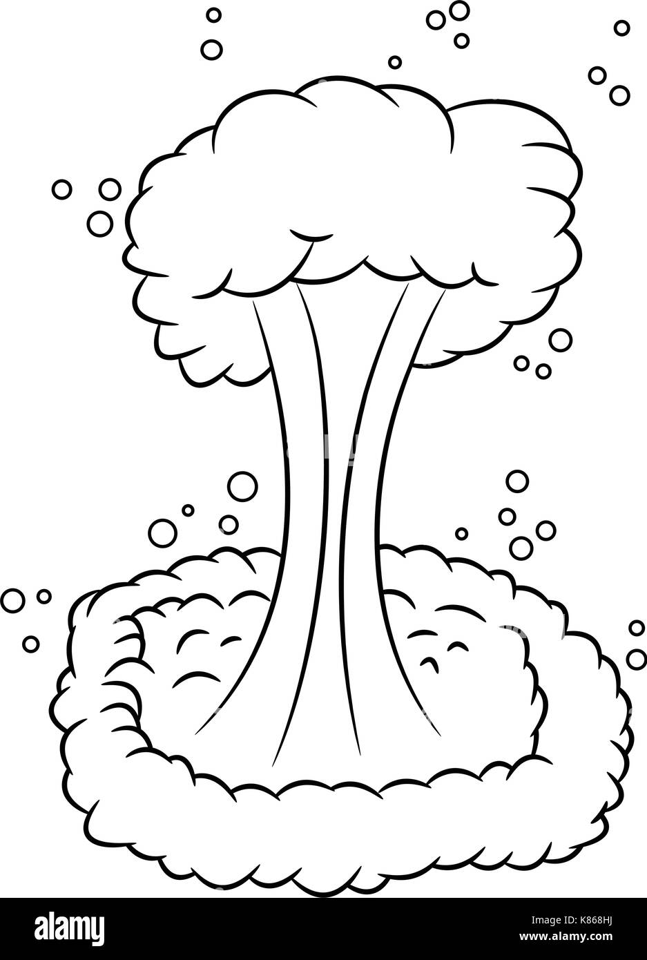 Mushroom cloud, explosion nucléaire silhouette, symbole vecteur icône concevoir. Belle illustration isolé sur fond blanc Illustration de Vecteur