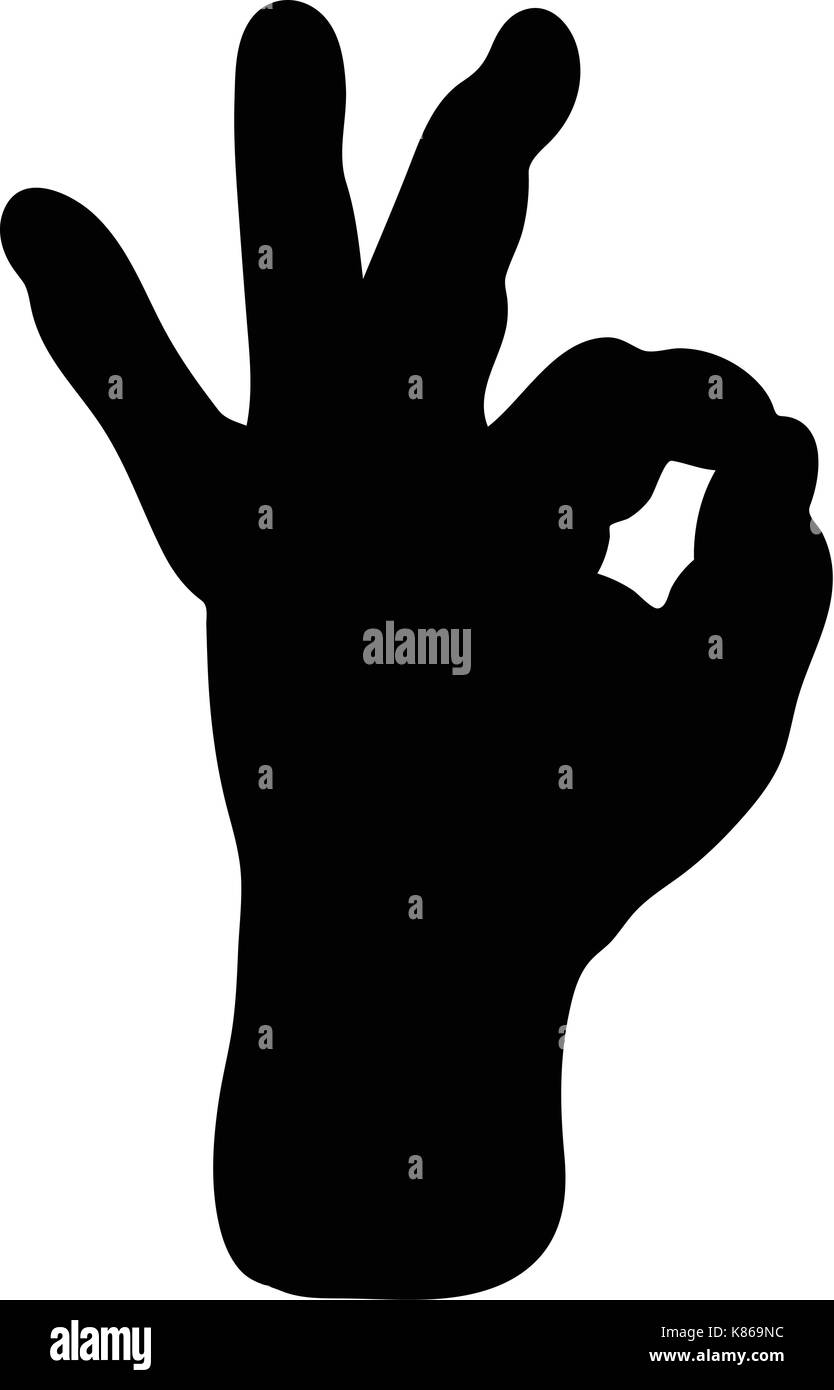 Geste de la main l'icône Symbole vecteur silhouette design. Belle illustration isolé sur fond blanc Illustration de Vecteur
