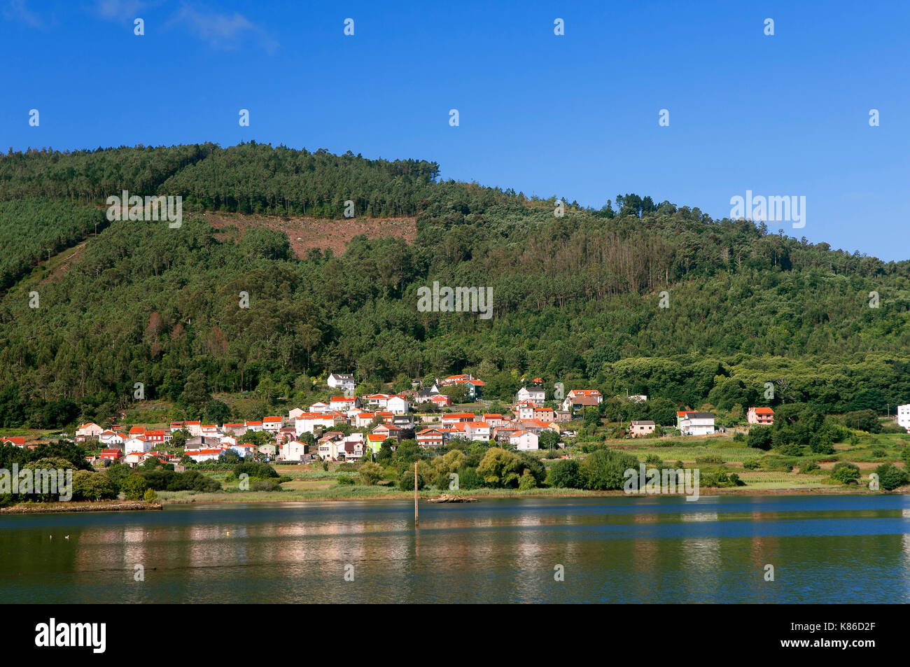 Paysage urbain, la NOIA, province de La Corogne, une région de Galice, Espagne, Europe Banque D'Images