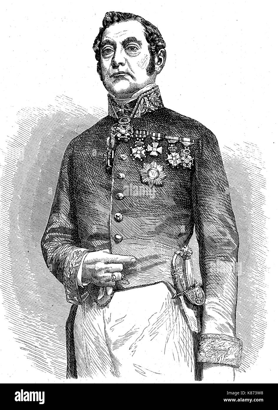 Van Rees, néerlandais résident de Batavia, Batavia, Indes néerlandaises, 1856, l'amélioration numérique woodprint reproduction d'un original du 19ème siècle Banque D'Images