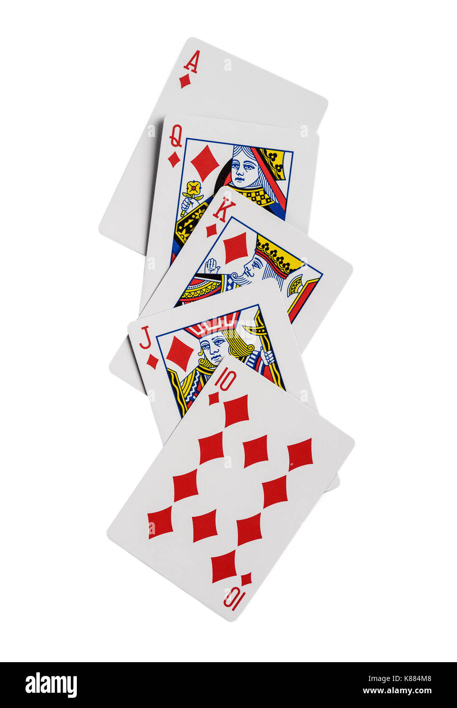 Combinaison de cartes à jouer poker casino costume diamants. isolé sur fond blanc Banque D'Images