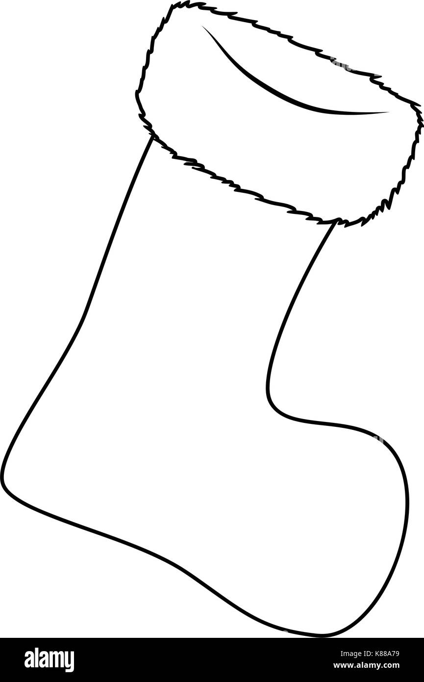 Chaussette de noël silhouette vecteur icône symbole design. Belle illustration isolé sur fond blanc Illustration de Vecteur