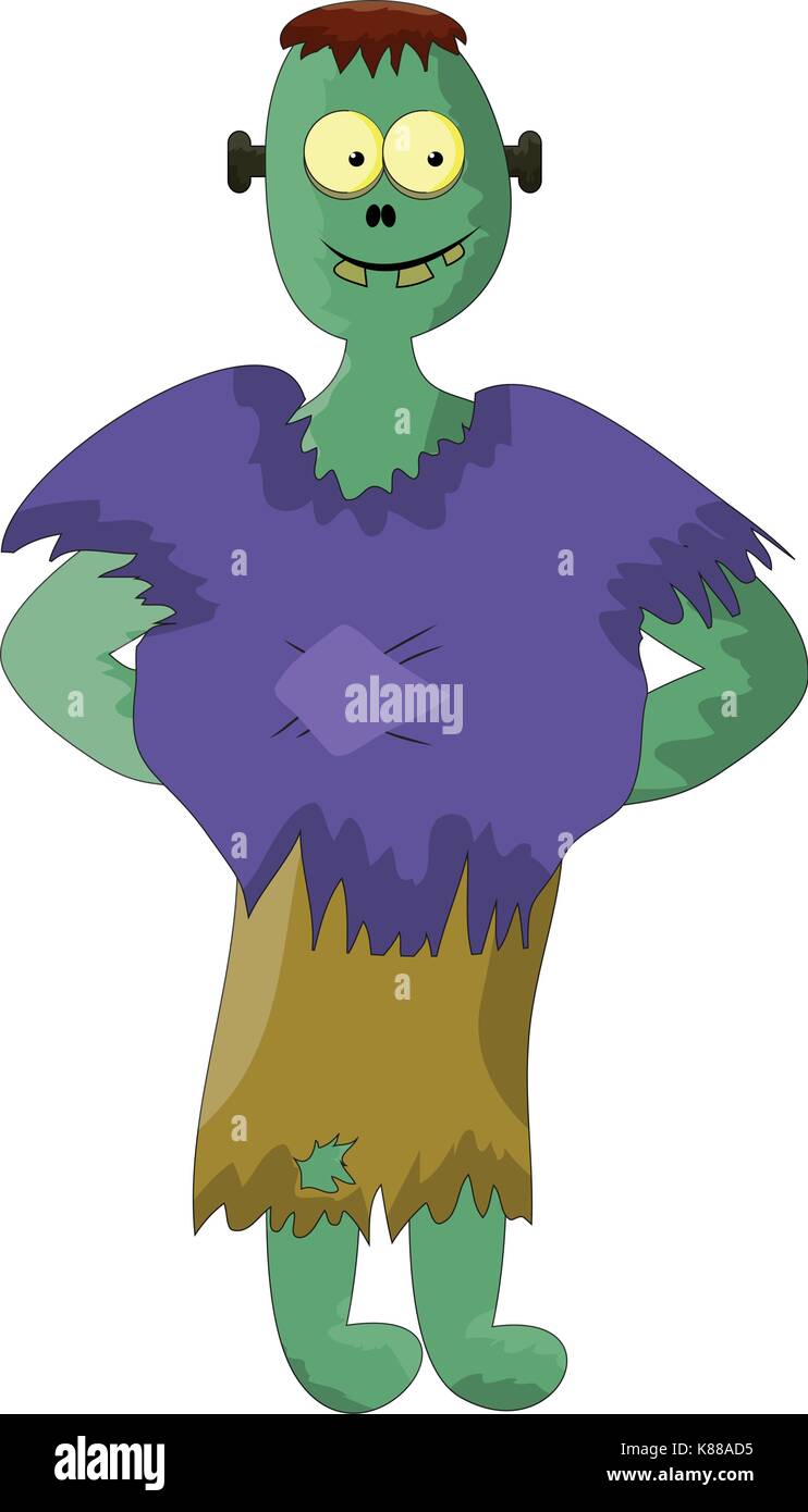 Zombie, halloween cute vector icône symbole frankenstein. design belle illustration isolé sur fond blanc Illustration de Vecteur