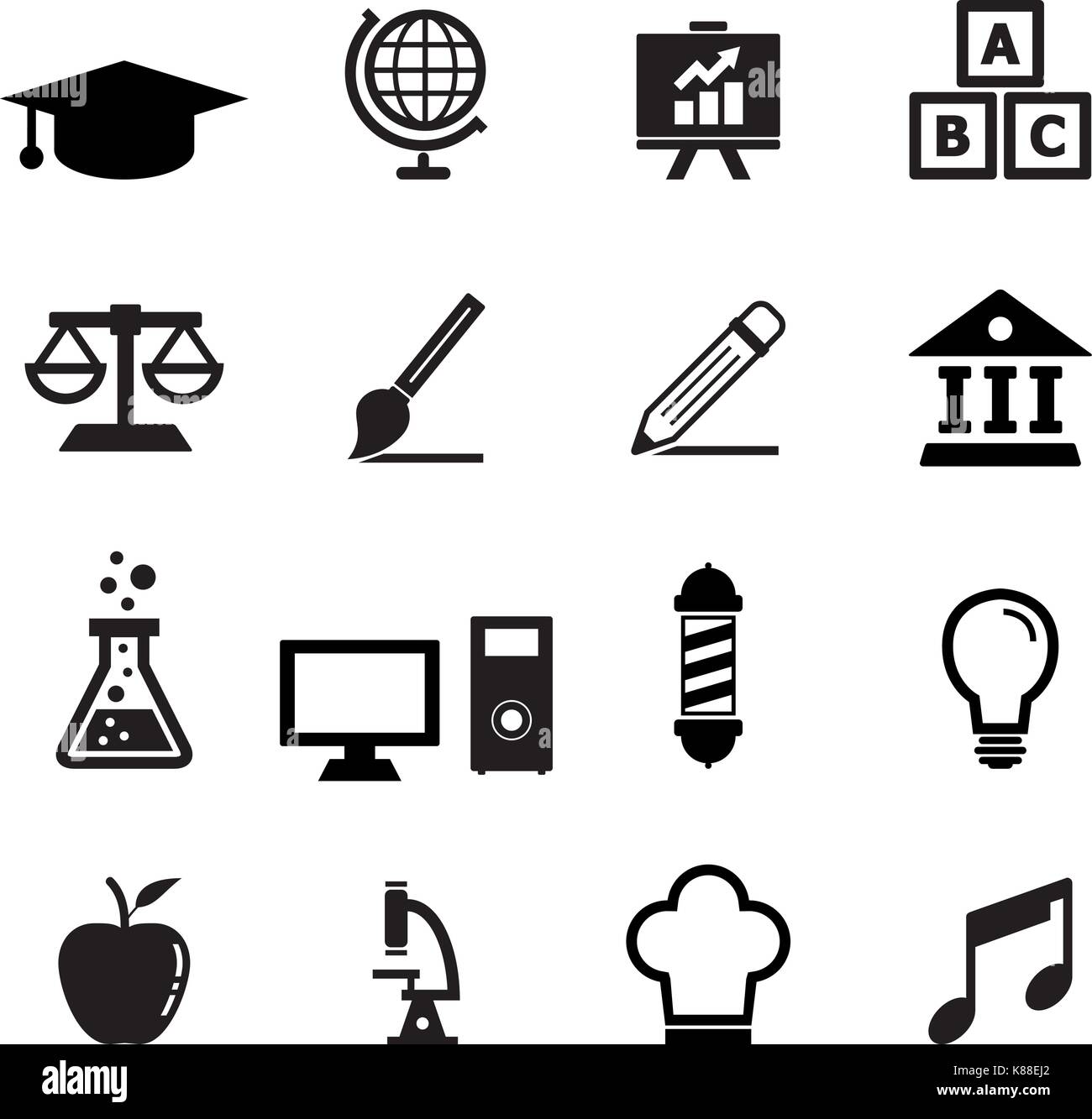 L'éducation icon set Illustration de Vecteur