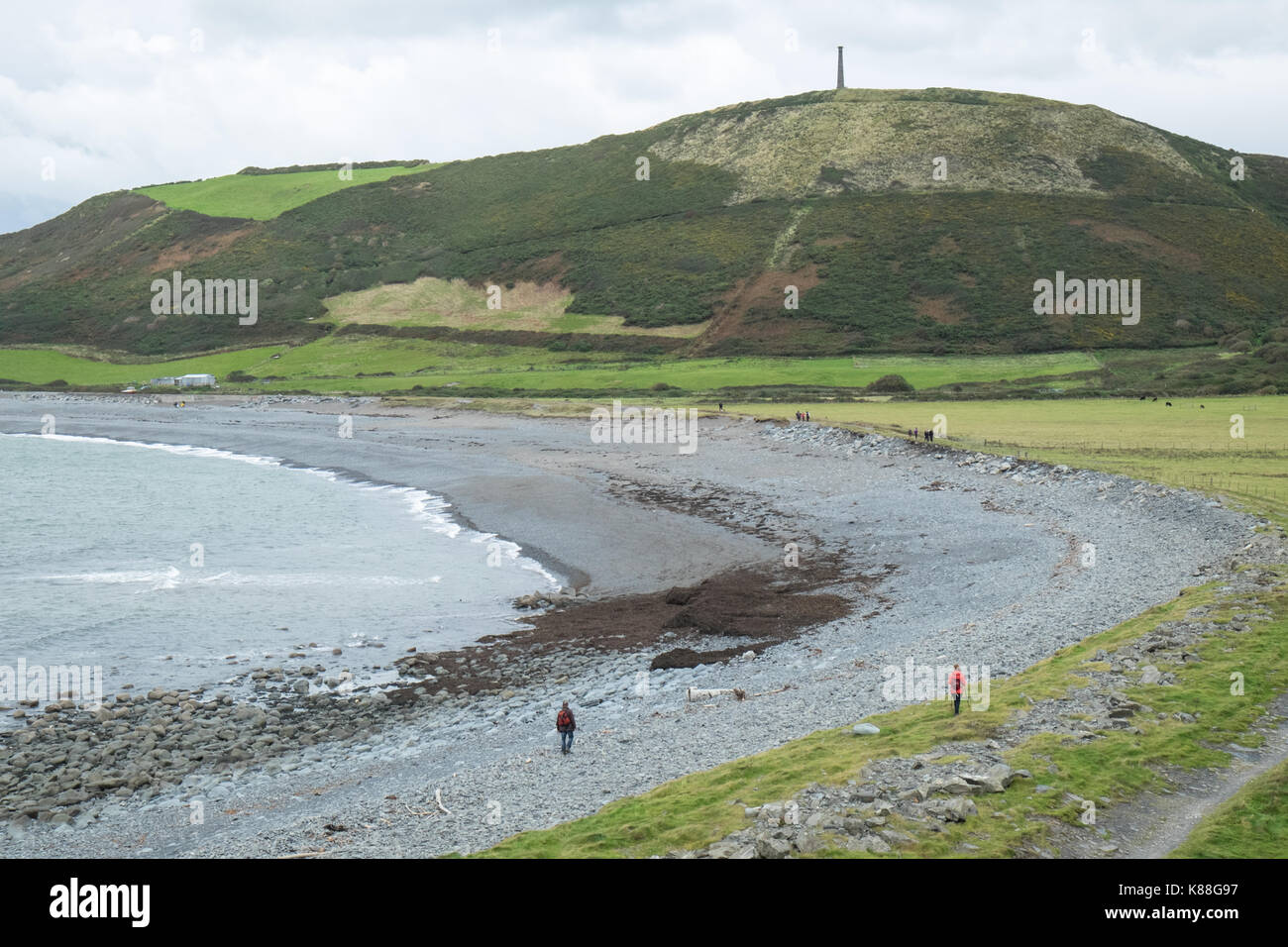 Randonnées,balades,randonnée,marche,simple,plaisir,plaisirs,Abeystwyth,plage, galets, cailloux,Tan y Bwlch,mi,Ouest,Pays de Galles,Welsh,la Baie de Cardigan,UK, Banque D'Images