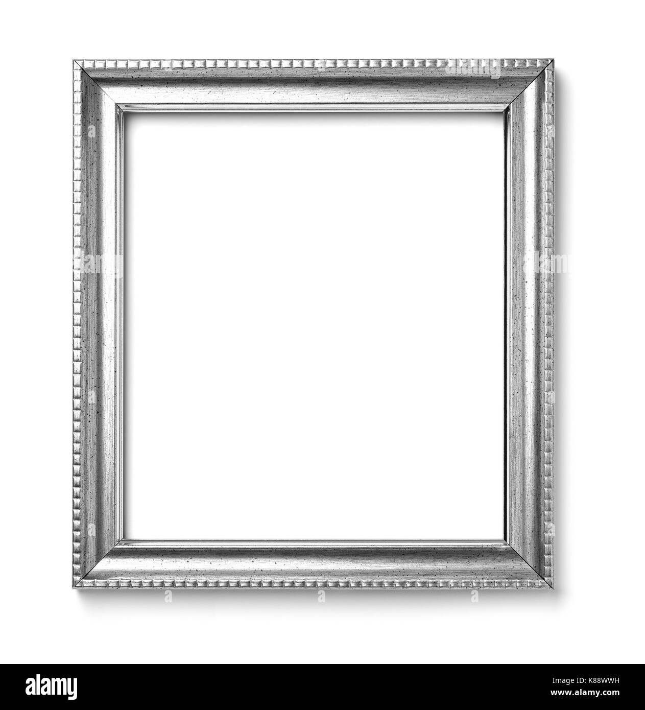 Close up d'un cadre en bois vintage sur fond blanc Banque D'Images