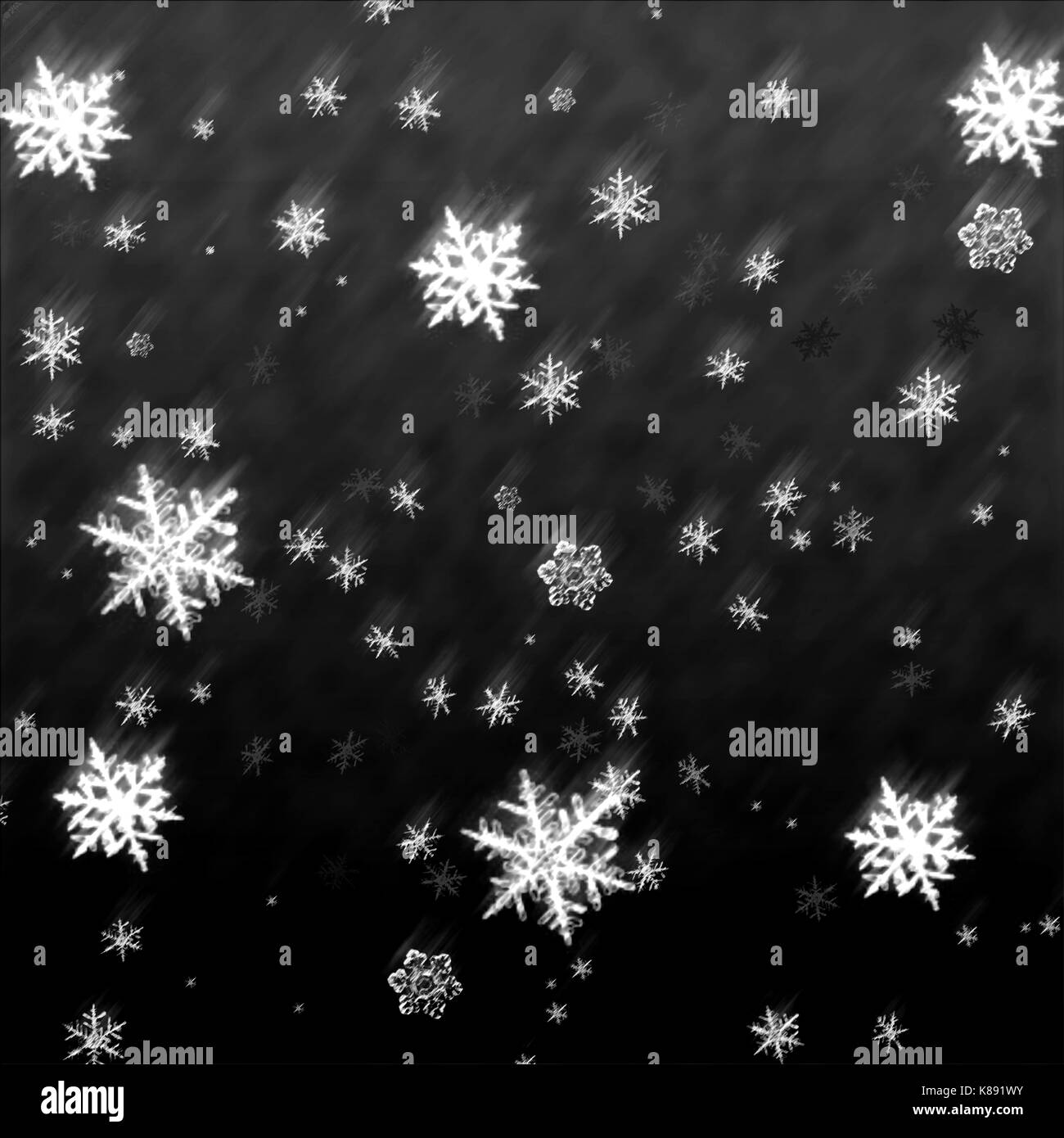 Carte de Noël flocons tomber. Neige, hiver, illustration Photo Stock