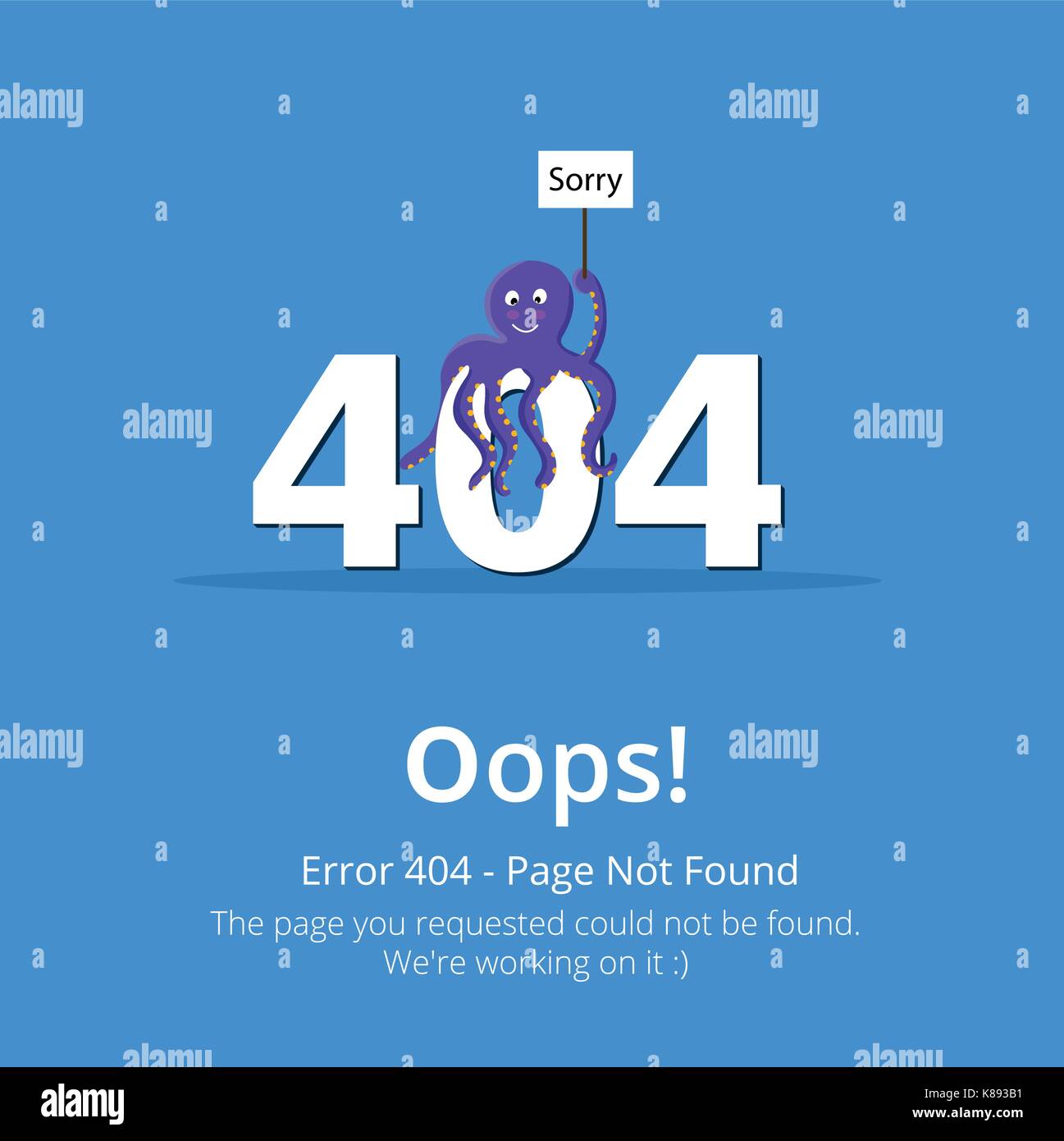 Mise en page d'erreur 404 site web. vecteur conception concept créatif.  page 404 la page que vous avez demandée est introuvable. oops 404 page  d'erreur Image Vectorielle Stock - Alamy