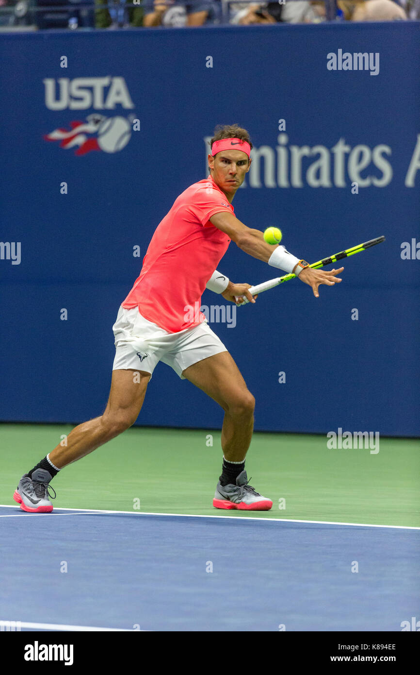 Rafael Nadal (esp) de la compétition à l'US Open Tennis Championships 2017 Banque D'Images