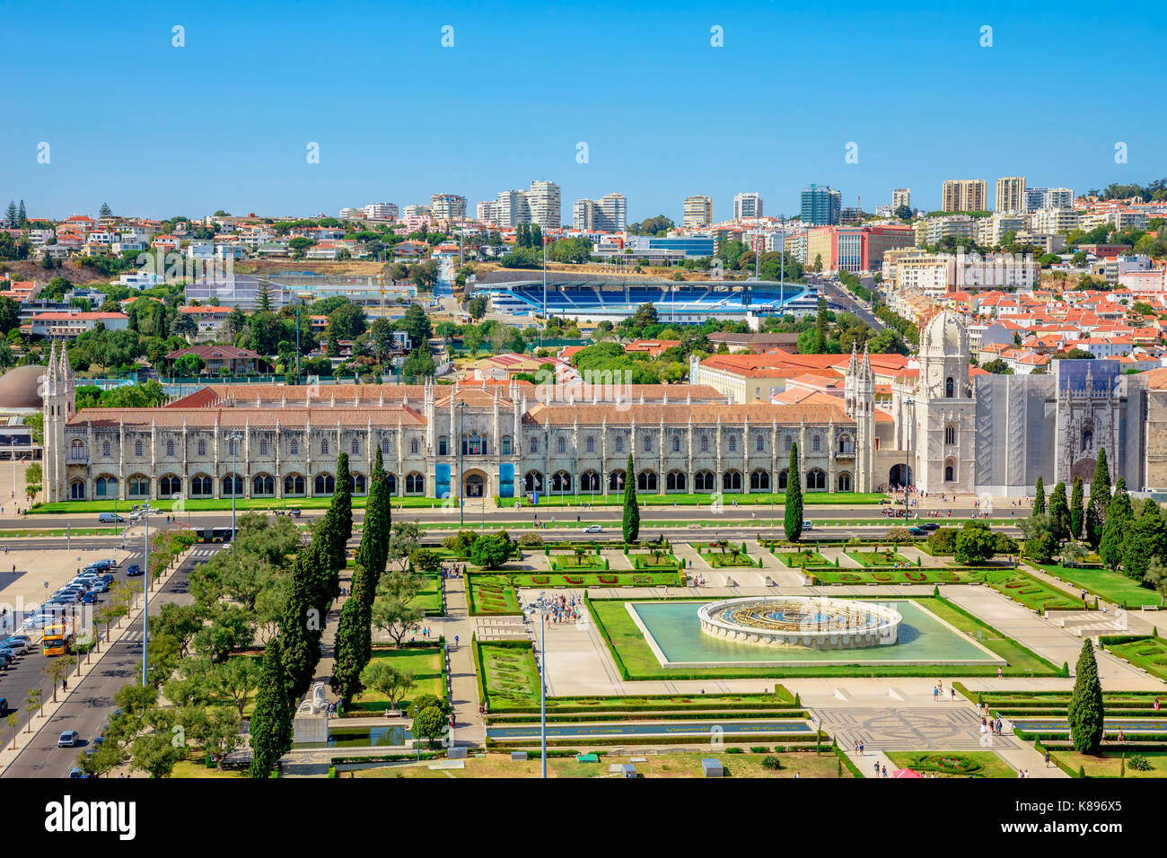 Monastère des Hiéronymites aerial Banque D'Images