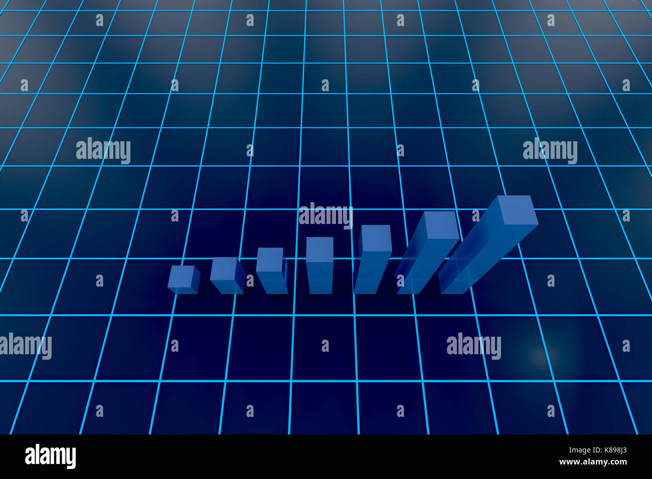 Le rendu 3D de profit allant jusqu'bar chart Banque D'Images