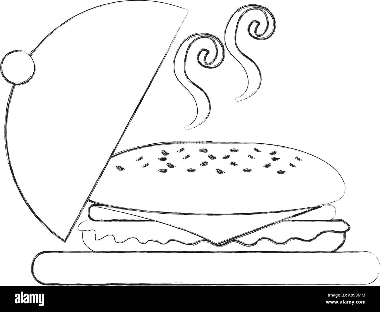 La plaque sandwich fast food restaurant menu déjeuner Illustration de Vecteur