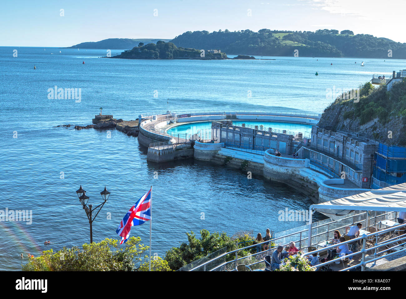 Lido sur la mer à Plymouth Hoe Banque D'Images