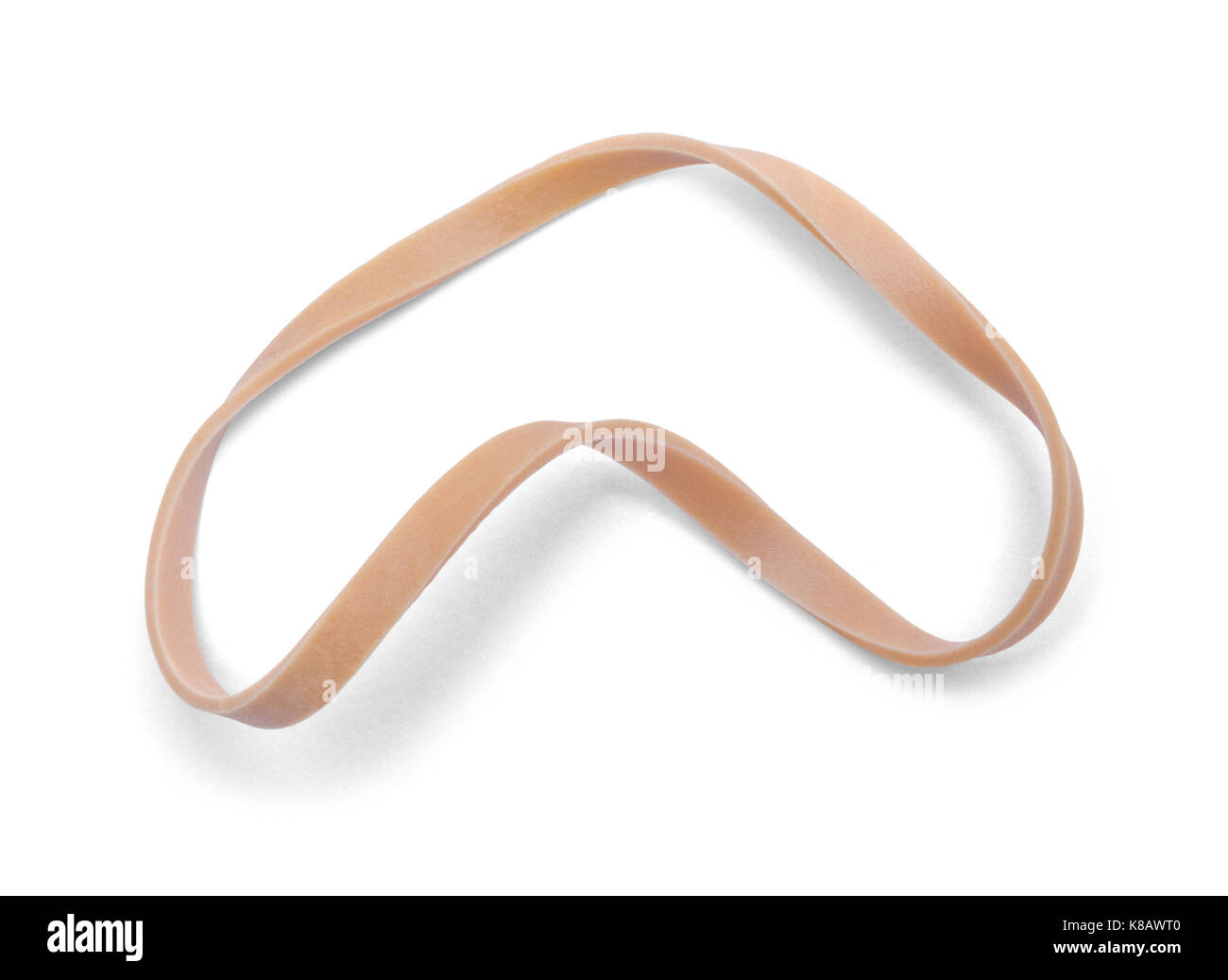 La bande caoutchouc torsadé marron isolé sur fond blanc. Banque D'Images