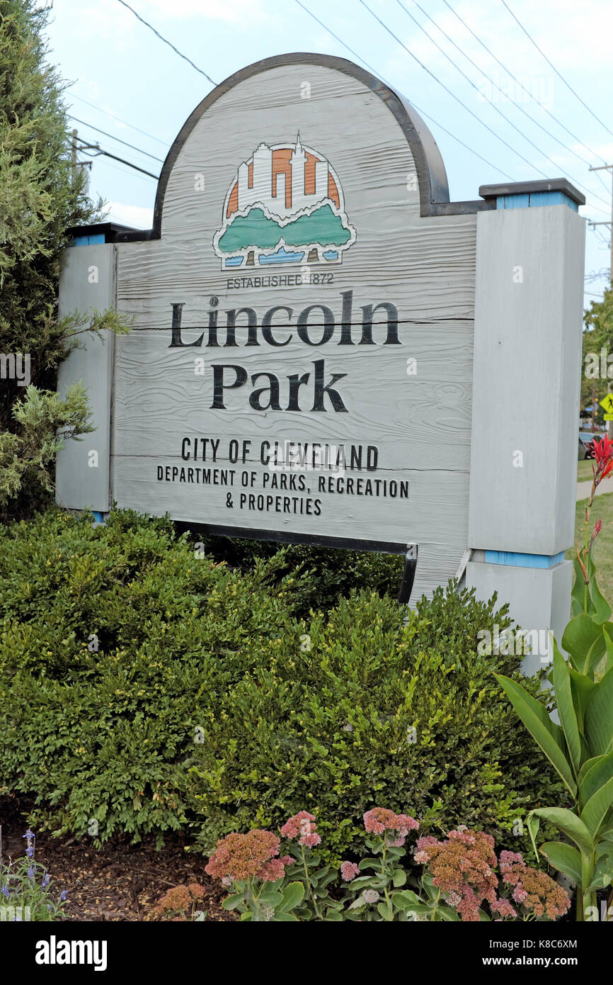 Lincoln Park dans le quartier Tremont de Cleveland, Ohio, États-Unis géré par la ville de Cleveland public Works. Banque D'Images