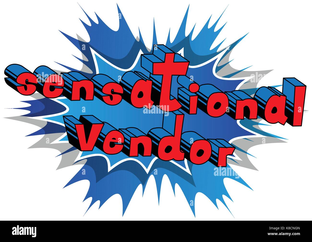 Vendeur sensationnel - comic book style word sur fond abstrait. Illustration de Vecteur