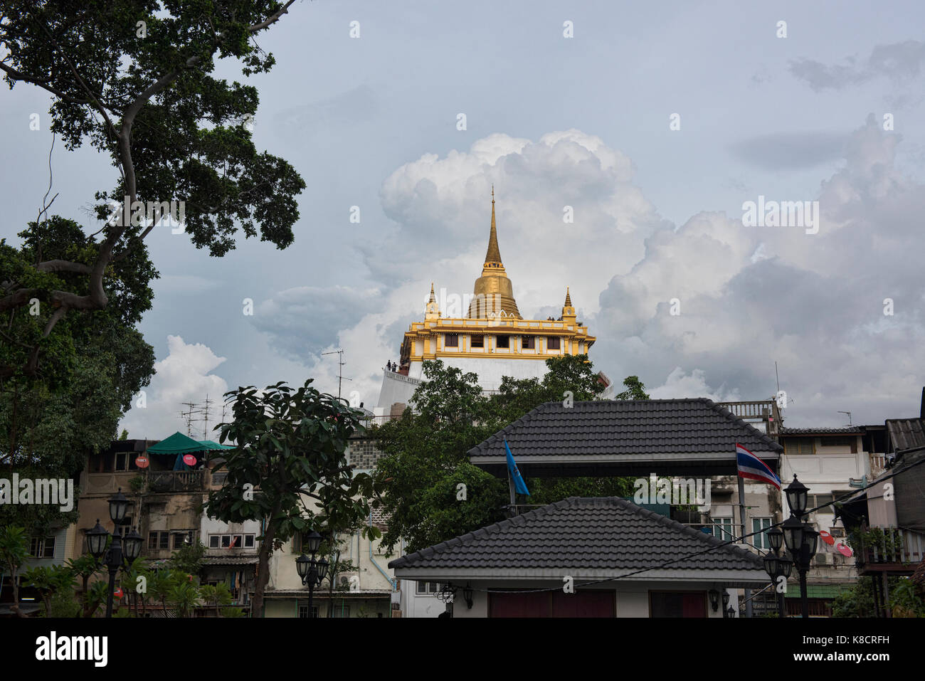 Avis de Wat Saket (le mont d'or) à Bangkok, Thaïlande Banque D'Images