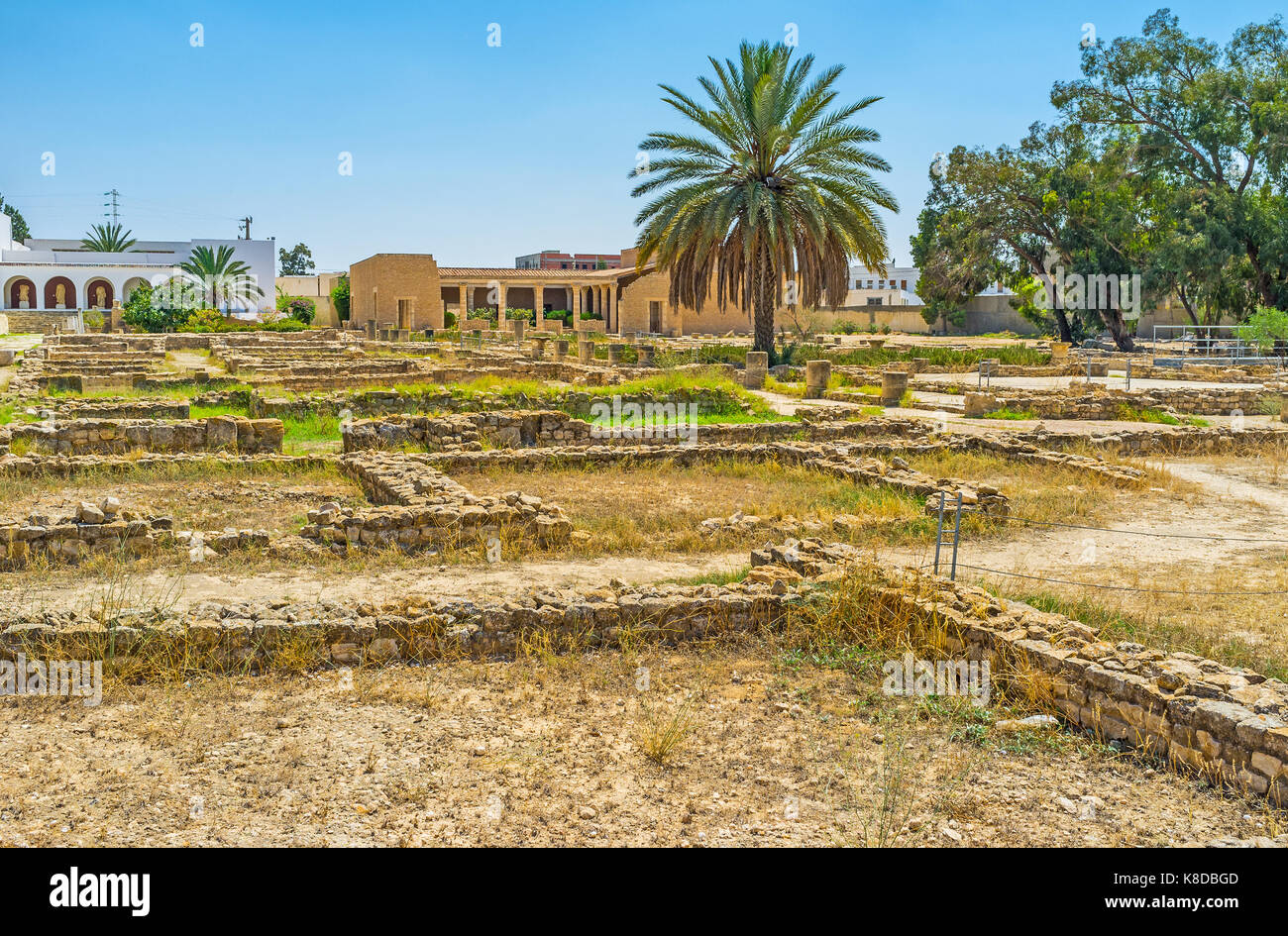 El Djem, Tunisie - septembre 1, 2015 : les ruines de villas romaines sont les notables du musée archéologique local, le 1 septembre à el dje Banque D'Images