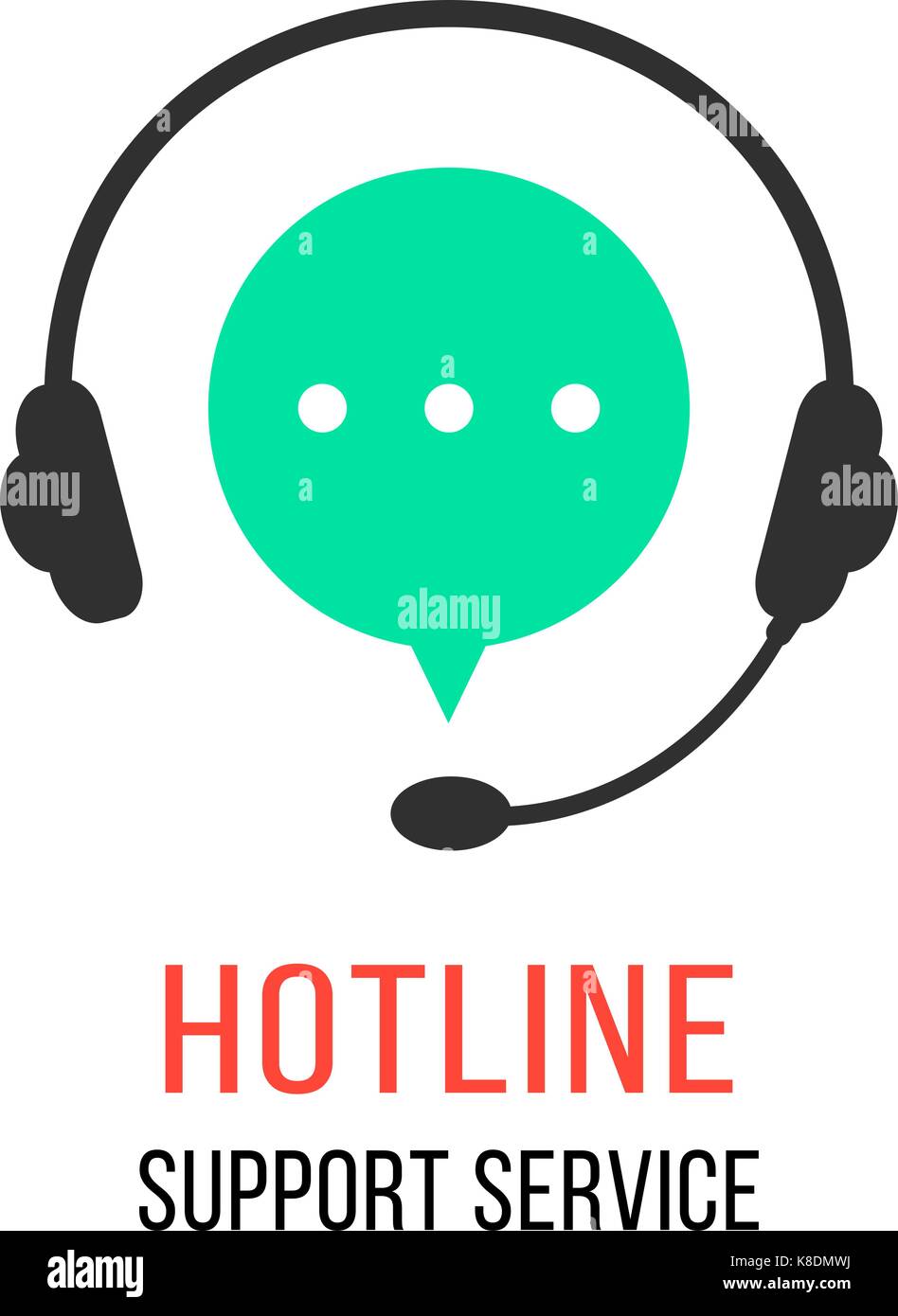 Service de ligne directe de soutien avec des écouteurs Illustration de Vecteur