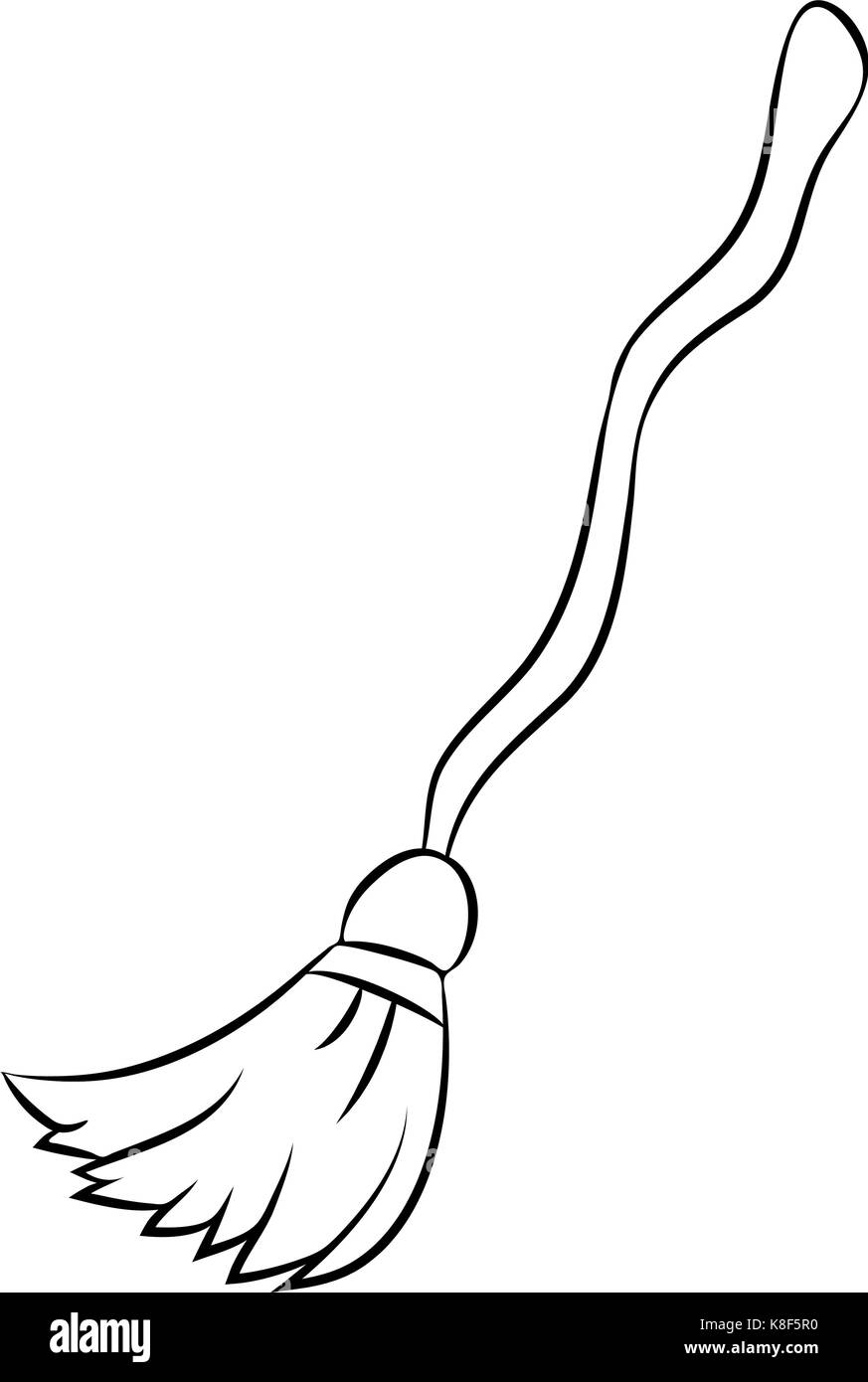 Balai de sorcière caricature contour symbole vecteur icône concevoir. Belle  illustration isolé sur fond blanc Image Vectorielle Stock - Alamy
