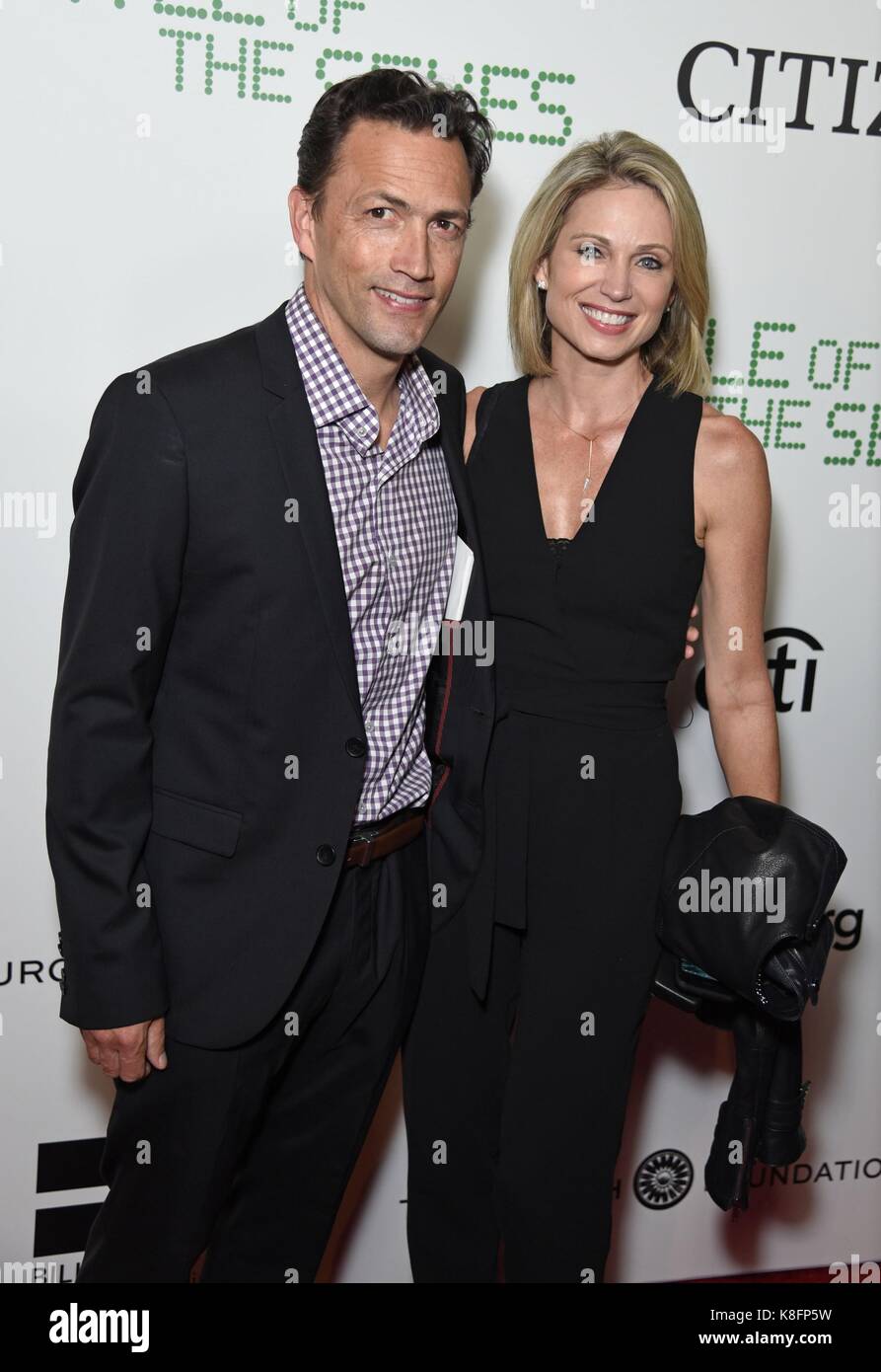New York, NY, USA. Sep 19, 2017. Andrew shue, amy robach aux arrivées de bataille des sexes le dépistage, la School of visual arts (SVA) theatre, New York, NY Le 19 septembre 2017. crédit : Derek storm/everett collection/Alamy live news Banque D'Images