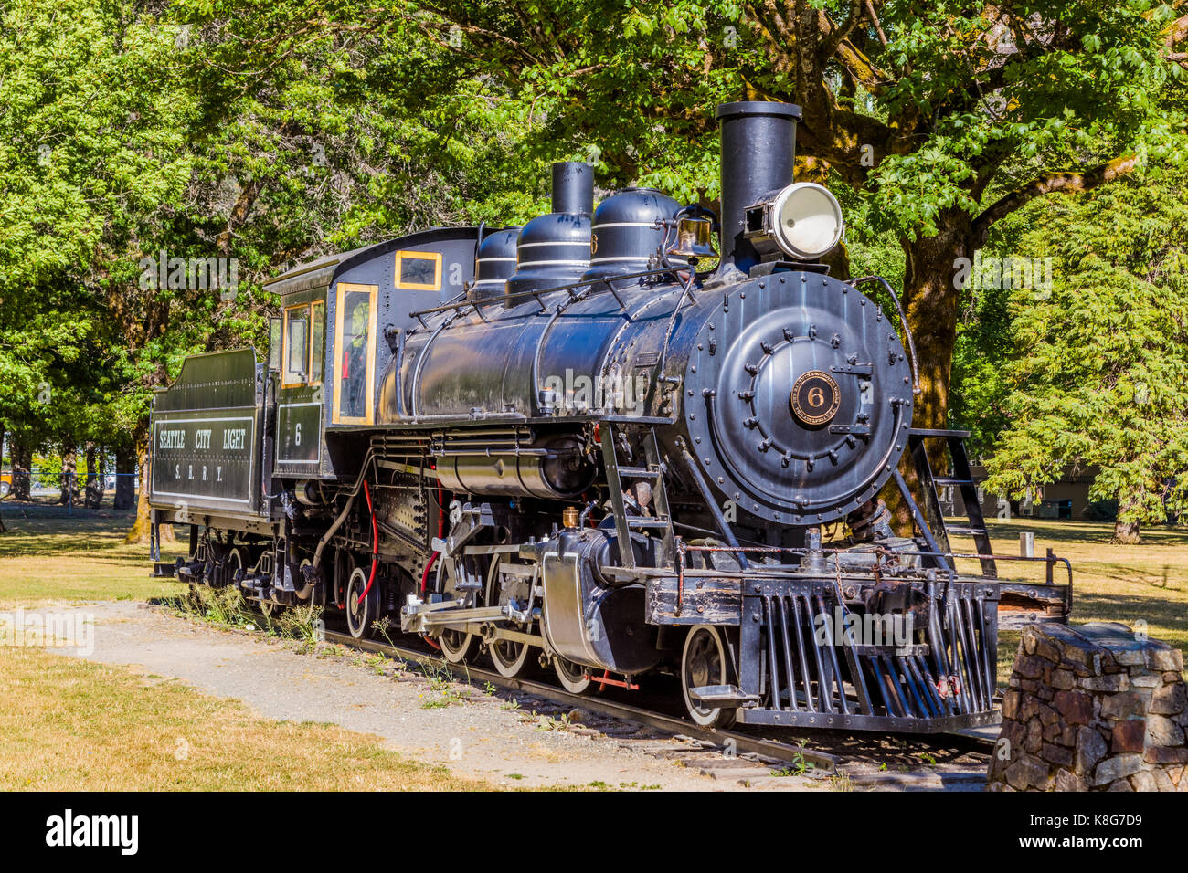 Le cheval de fer de la Skagit dans la ville historique de newhalem dans North Cascades National Park dans le nord-ouest de l'état de Washington Banque D'Images