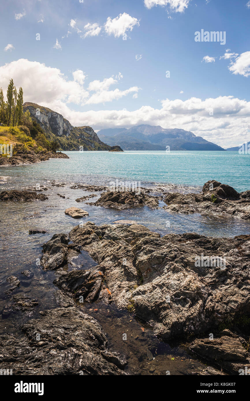 Le Lac General Carrera, Région de l'Aysen, au Chili, en Amérique du Sud Banque D'Images
