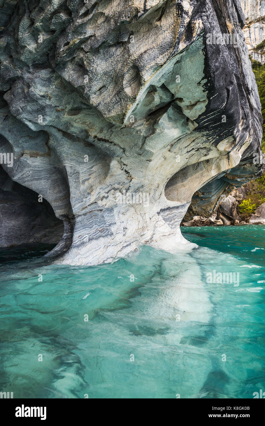 Carrières de marbre, de Puerto Tranquilo, Région de l'Aysen, au Chili, en Amérique du Sud Banque D'Images
