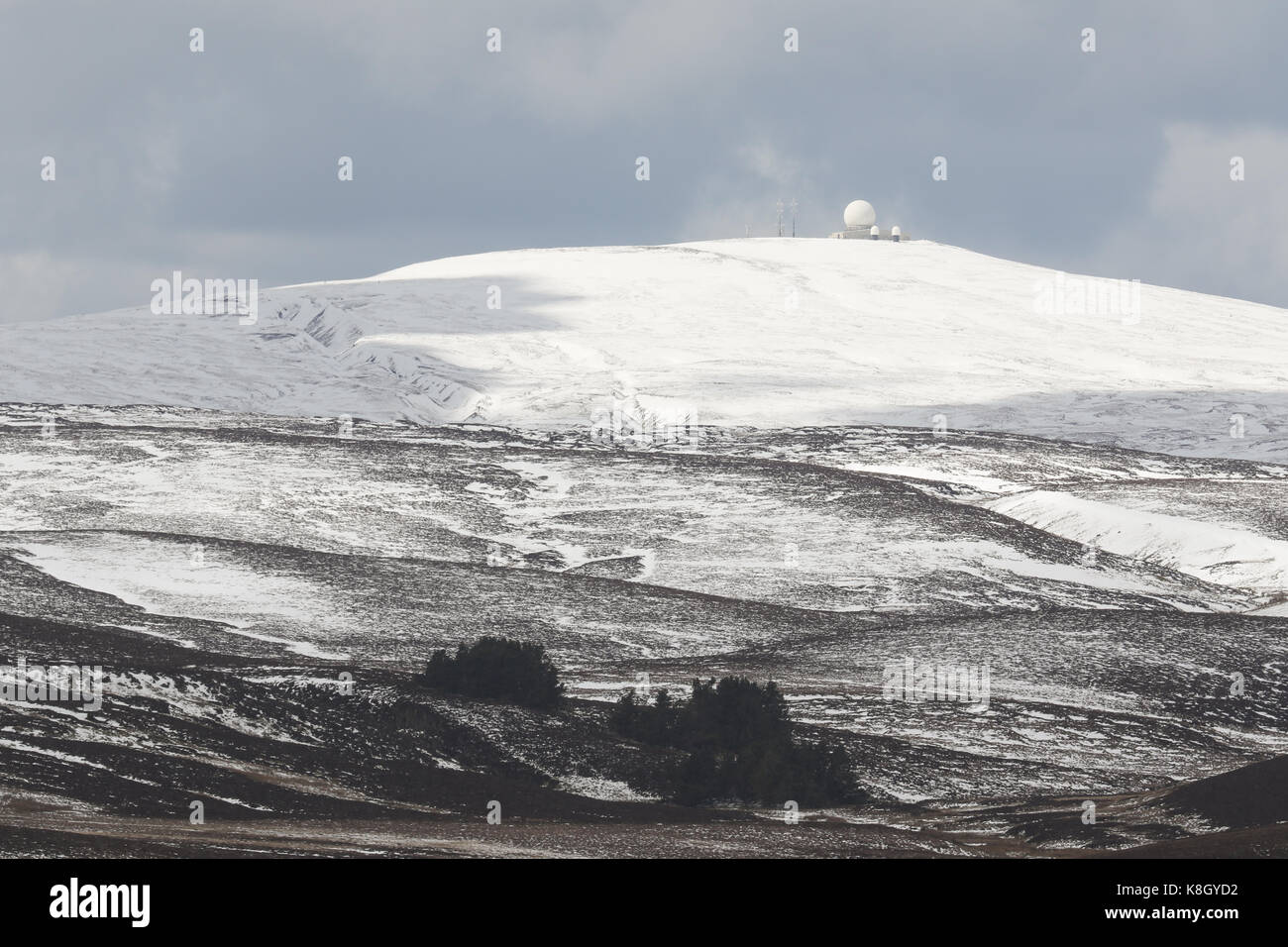 Paysage d'hiver au réservoir vert vache, comté de Durham. Banque D'Images