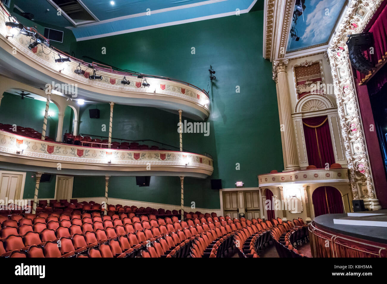 Wilmington North Carolina,North 3rd Street,quartier historique,Thalian Hall Center for the Performing Arts,théâtre,théâtre,intérieur,sièges,balcon Banque D'Images