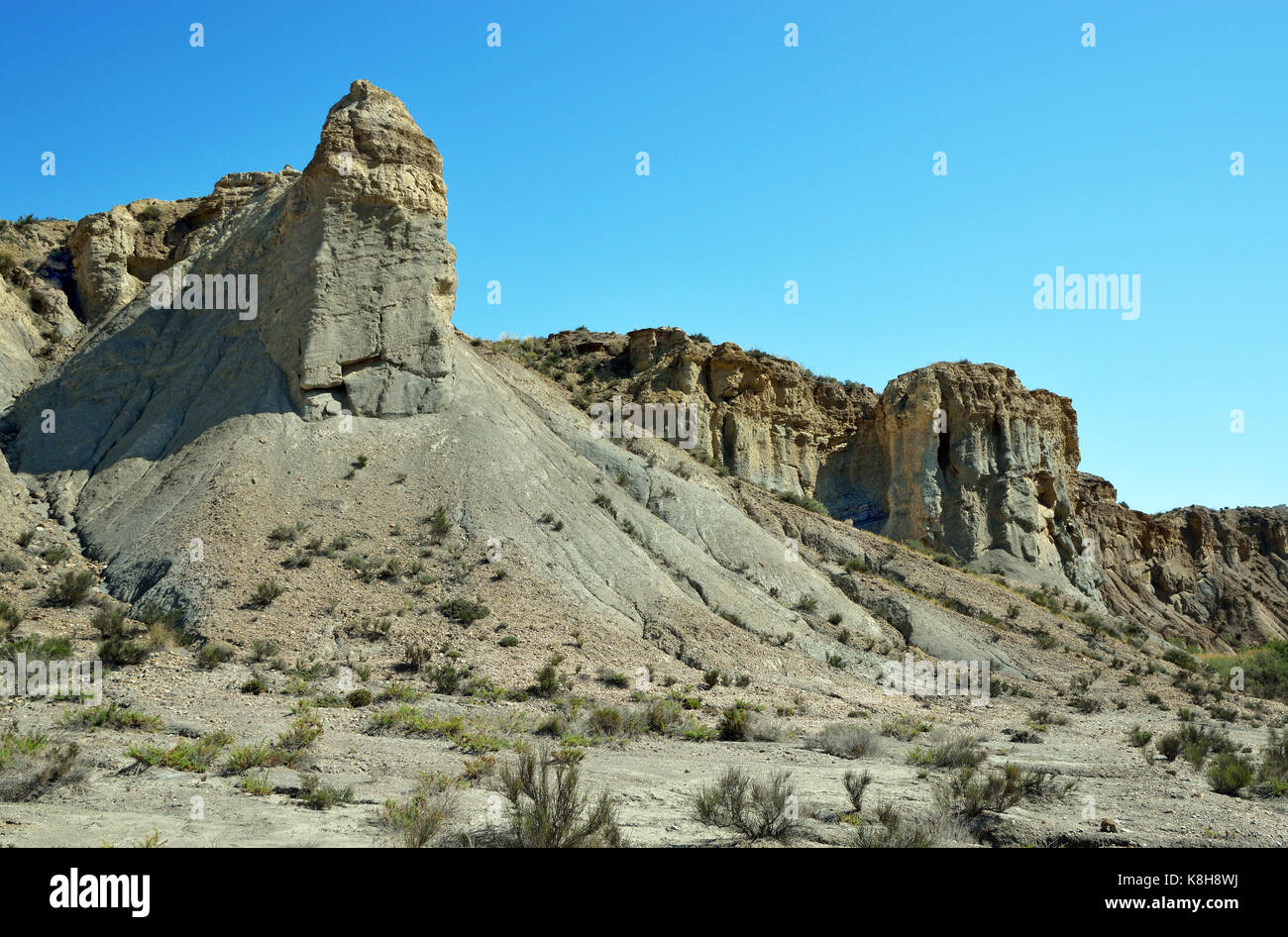 Le désert de Tabernas est dans la province espagnole d'Almeria. c'est la région la plus sèche de l'Europe et le continent est seulement vrai climat désertique. Banque D'Images